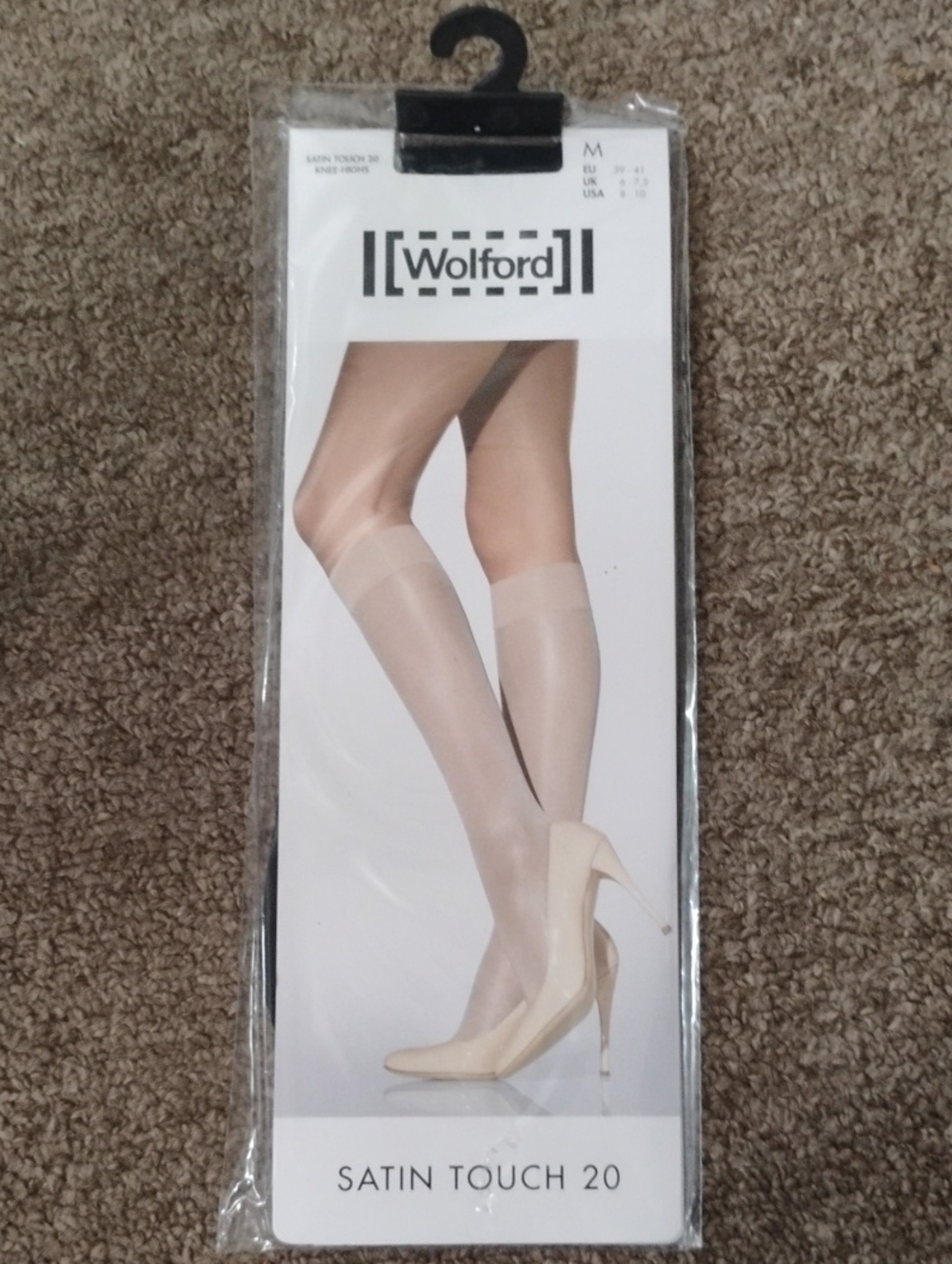 Wolford Satin Touch 20 Knee-Highs in Black Size Medium